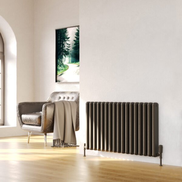 Kartell Calgary Horizontal Designer Column Radiator - Grey