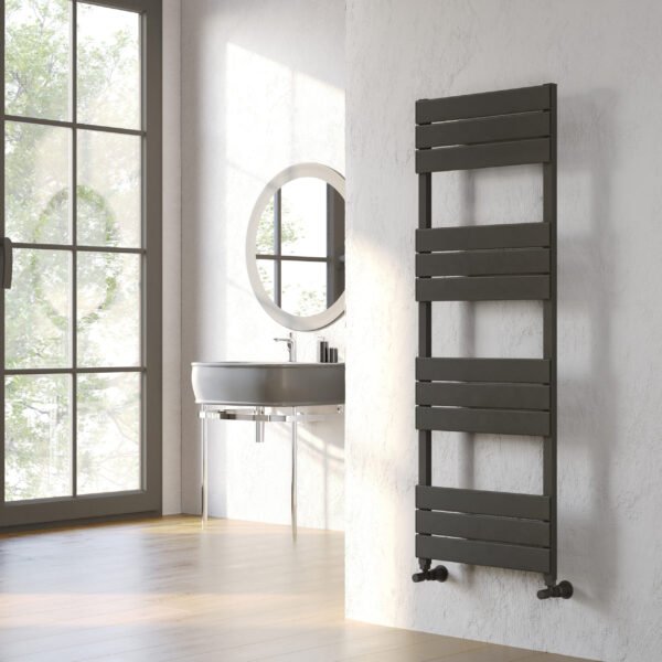 Kartell Maple Straight Vertical Designer Heated Towel Rail - Grey
