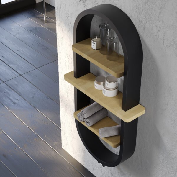 Kartell Vaughan Vertical Designer Heated Towel Rail - 1175mm X 500mm - Black