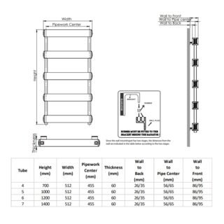 Kartell Banff Straight Vertical Designer Heated Towel Rail - Black - Image 3