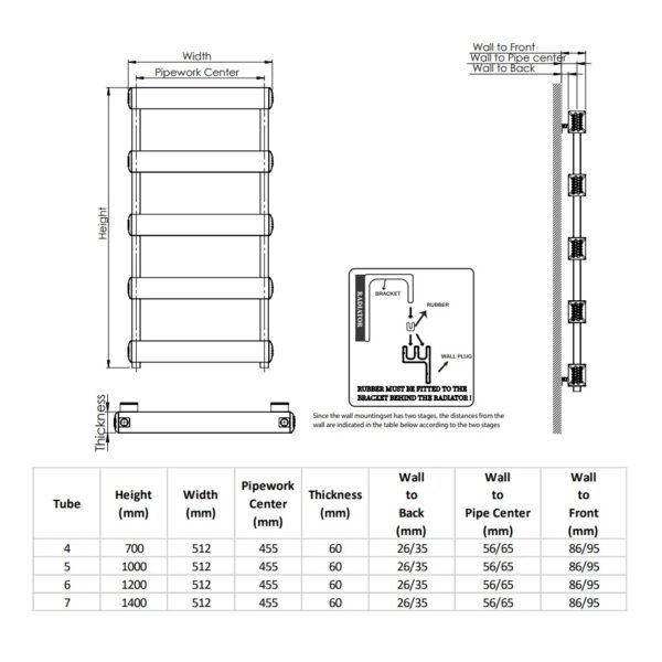 Kartell Banff Straight Vertical Designer Heated Towel Rail - Black - Image 3