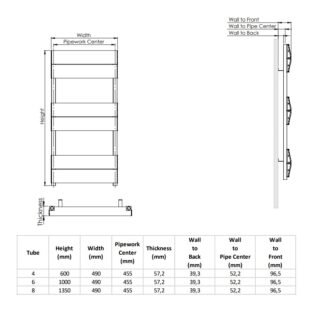 Kartell Abbotsford Vertical Designer Heated Towel Rail - Grey - Image 3