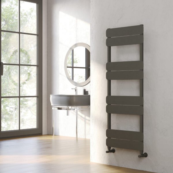 Kartell Canmore Straight Vertical Designer Heated Towel Rail - Grey
