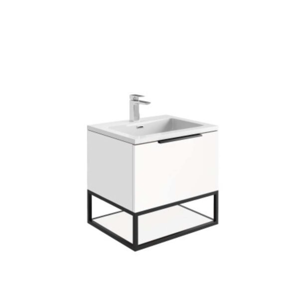 Scudo Ambience 1 Drawer LED Wall Hung Vanity Unit With Basin And Frame - 1 TH