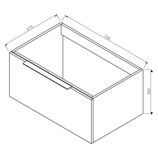 Scudo Ambience 1 Drawer LED Wall Hung Vanity Unit With Basin And Frame - 1 TH - Image 3