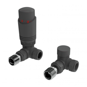 Kartell Design Twin Pack Thermostatic Corner Radiator Valve - Anthracite