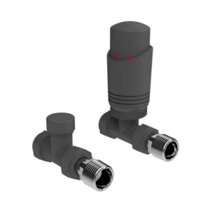 Kartell Design Twin Pack Thermostatic Straight Radiator Valve - Anthracite