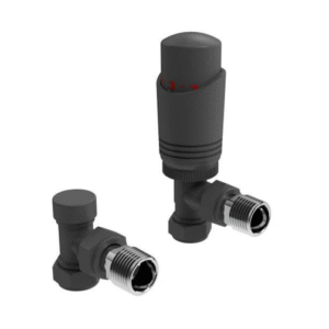 Kartell Design Twin Pack Thermostatic Angled Radiator Valve - Anthracite