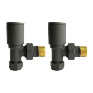 Kartell Angled Radiator Valve 15mm Pair - Anthracite