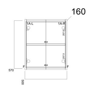 Kartell Arc 2 Door Non Illuminated Mirror Cabinet - Image 2