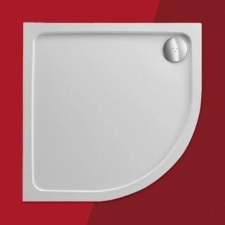 Kartell JT Fusion Just Trays Anti Slip Quadrant Shower Tray With Waste - 900mm x 900mm - White - Image 2
