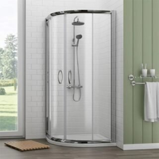 Kartell JT Fusion Just Trays Anti Slip Quadrant Shower Tray With Waste - 900mm x 900mm - White - Image 3