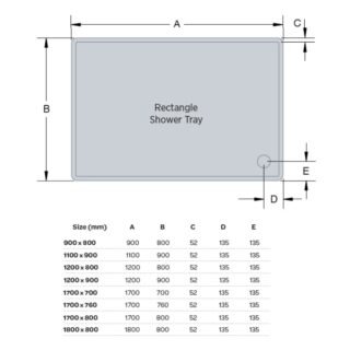 Kartell JT Fusion Just Trays Anti Slip Rectangular Shower Tray With Waste - White - Image 4