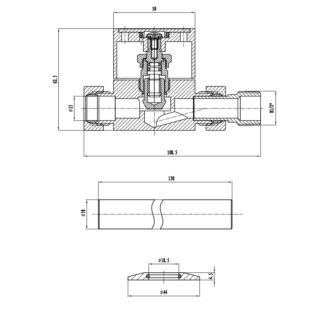 Kartell Aspen Straight Radiator Valve 15mm Pair - Chrome - Image 2