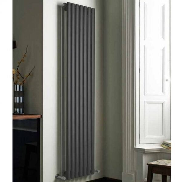 Kartell Aspen Vertical Double Panel Vertical Designer Radiator - Textured Grey