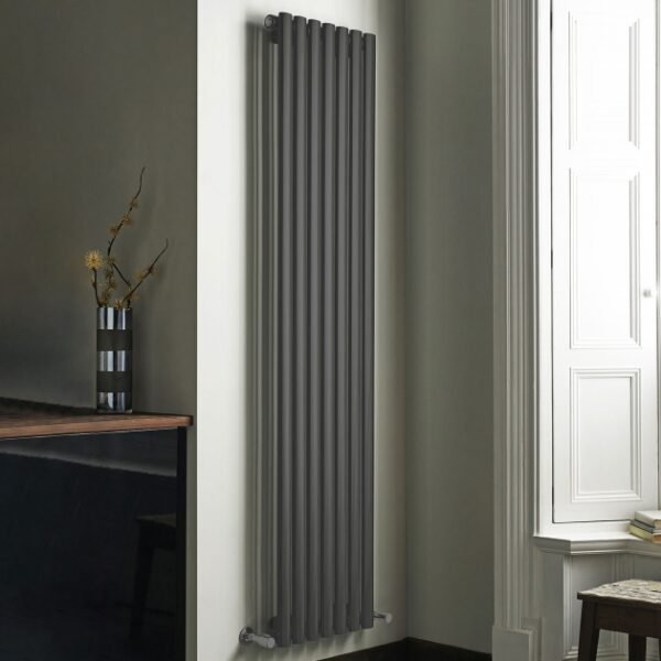 Kartell Aspen Vertical Single Panel Vertical Designer Radiator - Textured Grey
