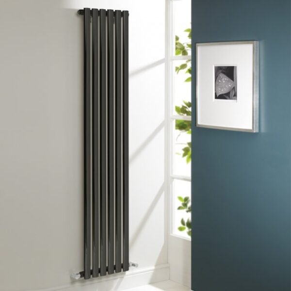 Kartell Aspen Vertical Single Panel Vertical Designer Radiator - Textured Grey - Image 2