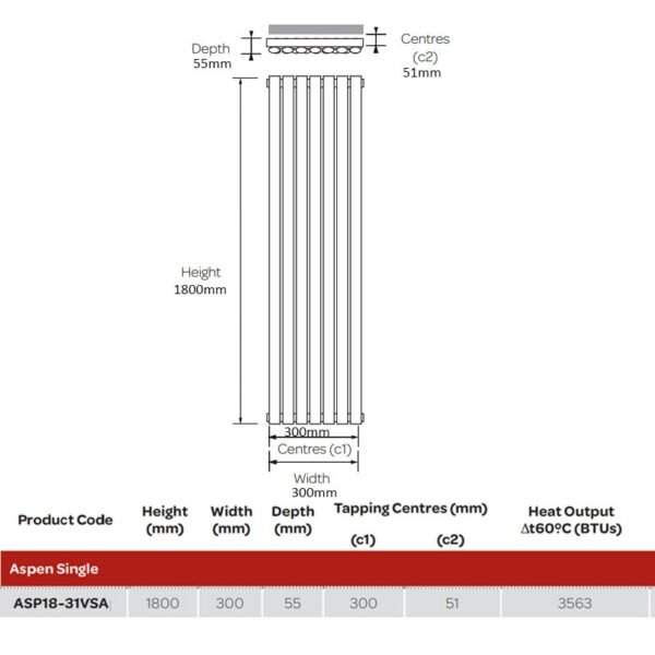 Kartell Aspen Vertical Single Panel Vertical Designer Radiator - Textured Grey - Image 6
