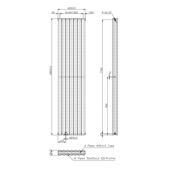 Kartell Aspen Vertical Double Panel Vertical Designer Radiator - White - Image 5