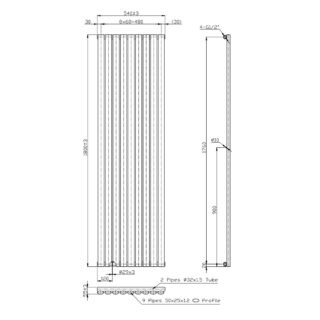 Kartell Aspen Vertical Single Panel Vertical Designer Radiator - White - Image 5