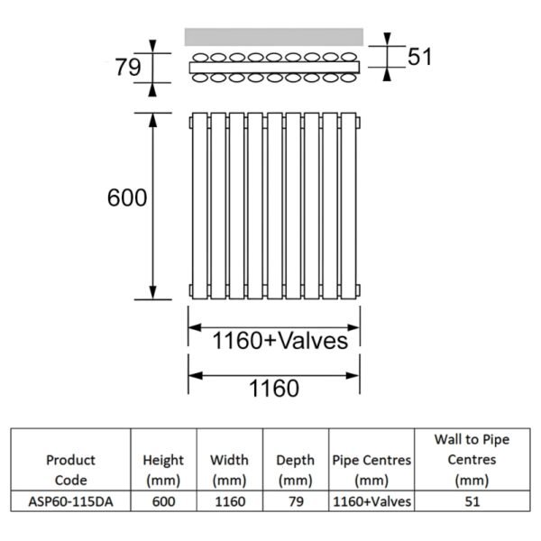Kartell Aspen Double Panel Horizontal Designer Radiator - Textured Grey - Image 4