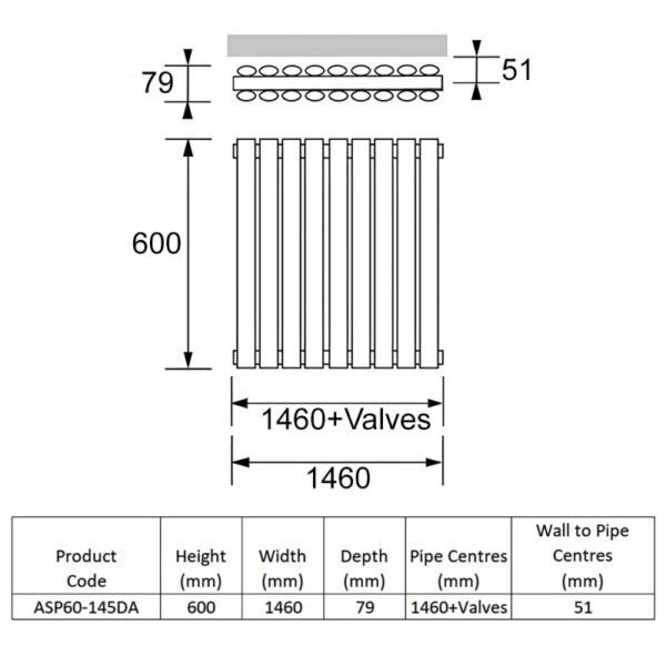 Kartell Aspen Double Panel Horizontal Designer Radiator - Textured Grey - Image 7