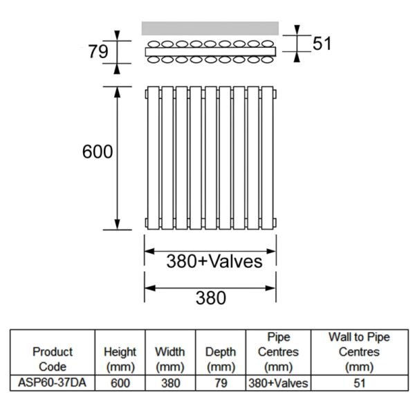 Kartell Aspen Double Panel Horizontal Designer Radiator - Textured Grey - Image 3