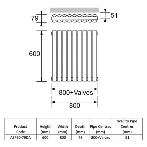 Kartell Aspen Double Panel Horizontal Designer Radiator - Textured Grey - Image 5