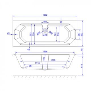 Kartell Astlea Duo Double Ended Bath With Legs - No TH - Gloss White - Image 2