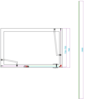 Scudo Athena Frameless Hinged Shower Door With In Line And Side Panel - 6mm - Matt Black - Image 3