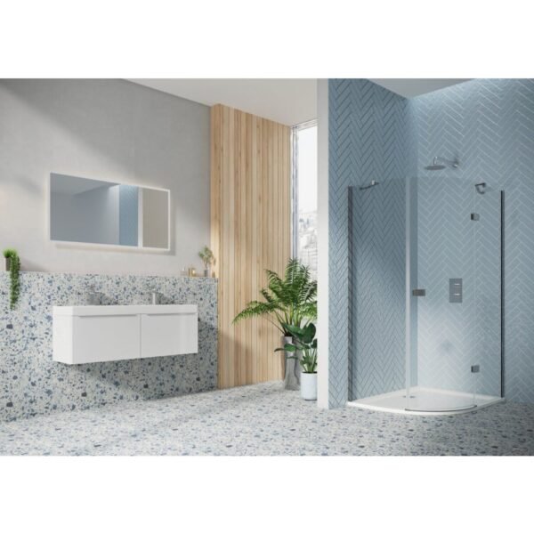 Scudo Athena 1 Door Offset Quadrant Shower Enclosure - 6mm - Chrome