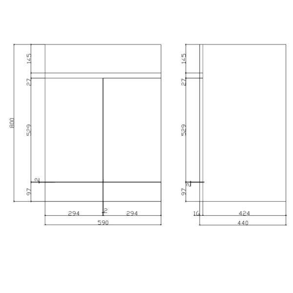 Kartell Atlantis 2 Door Floor Standing Vanity Unit With Basin - 600mm Wide - 1 TH - Lacquering White - Image 2