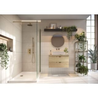 Scudo Aubrey 2 Drawer Wall Hung Vanity Unit With Basin - 1 TH - Image 4