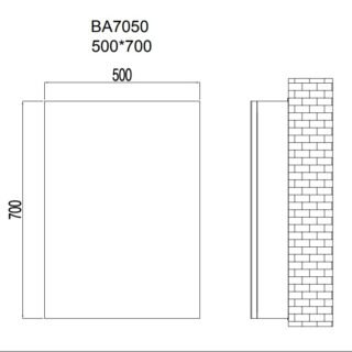 Kartell Badminton 1 Door Non Illuminated Mirror Cabinet - 700mm x 500mm - Image 3