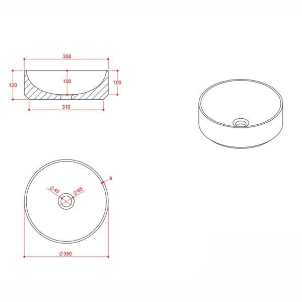Scudo Sanctuary Round Countertop Basin - 350mm? - Image 2