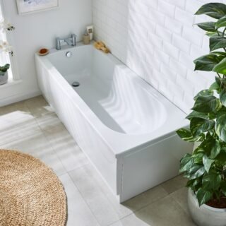 Kartell Proton Contract Single Ended Bath - No TH - Gloss White - Image 2