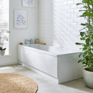 Kartell Proton Contract Single Ended Bath - No TH - Gloss White - Image 3