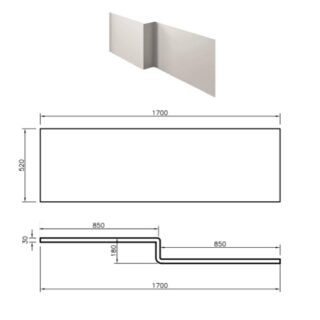Kartell Elite Bath Front Panel - Gloss White - Image 4