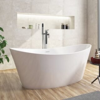 Scudo Aruba Double Ended Freestanding Bath - 1700mm x 800mm - White - Image 3
