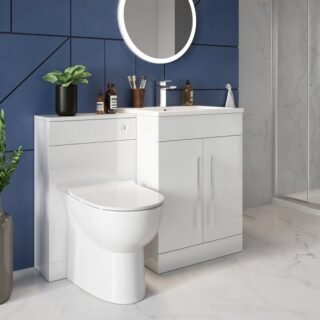 Scudo Belini Rimless Back To Wall Toilet With Seat - White - Image 4