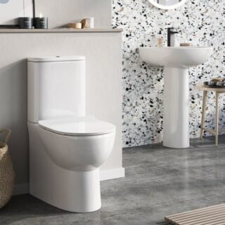 Scudo Belini Rimless Closed Back Close Coupled Toilet With Cistern and Seat - White - Image 4