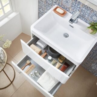 Scudo Bella Vanity Basin - 1 Tap Hole - White - Image 3