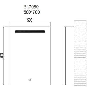 Kartell Blenheim 1 Door Illuminated Mirror Cabinet - 700mm x 500mm - Image 4