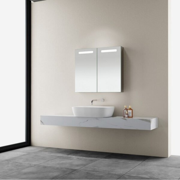 Kartell Blenheim 2 Door Illuminated Mirror Cabinet - 700mm x 800mm