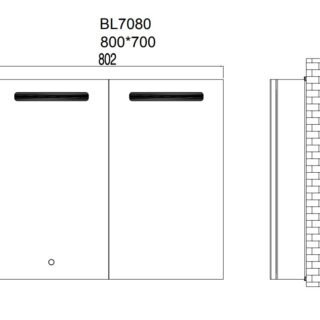 Kartell Blenheim 2 Door Illuminated Mirror Cabinet - 700mm x 800mm - Image 3