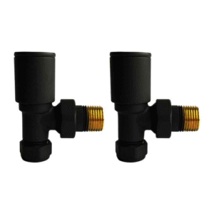 Kartell Angled Radiator Valve 15mm Pair - Black