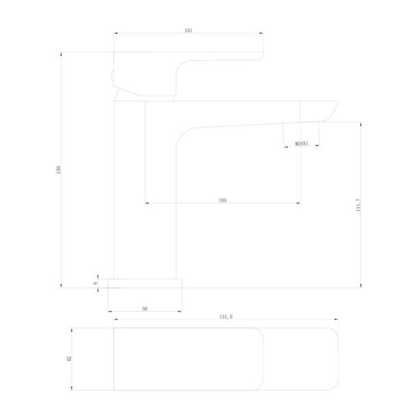 Scudo Muro Mono Basin Mixer Tap With Waste - Image 5