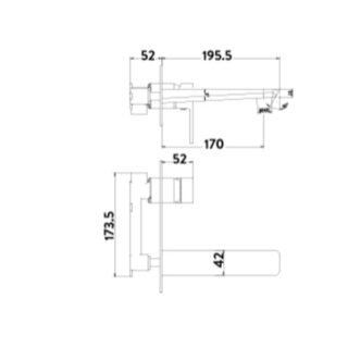 Scudo Muro Wall Mounted Bath Mixer Tap - Image 3