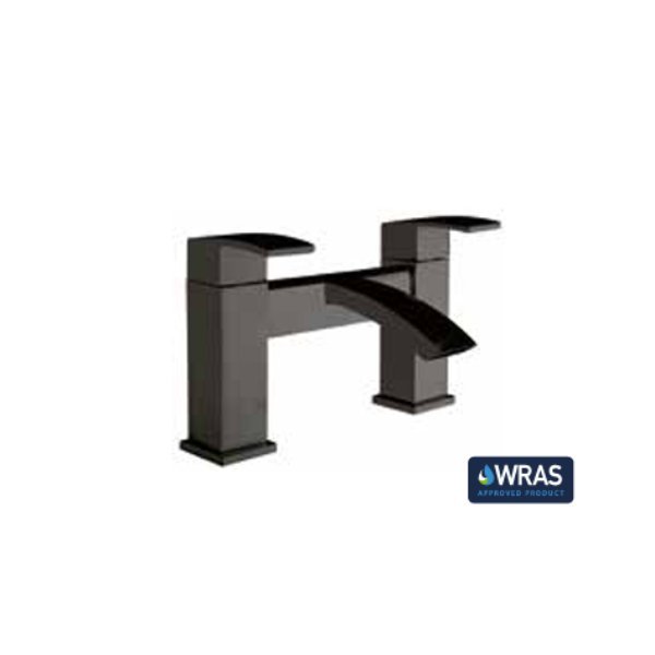 Scudo Deck Mounted Bath Filler - Matt Black