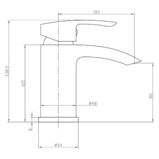 Scudo Belini Mono Basin Mixer Tap With Push Waste - Image 4